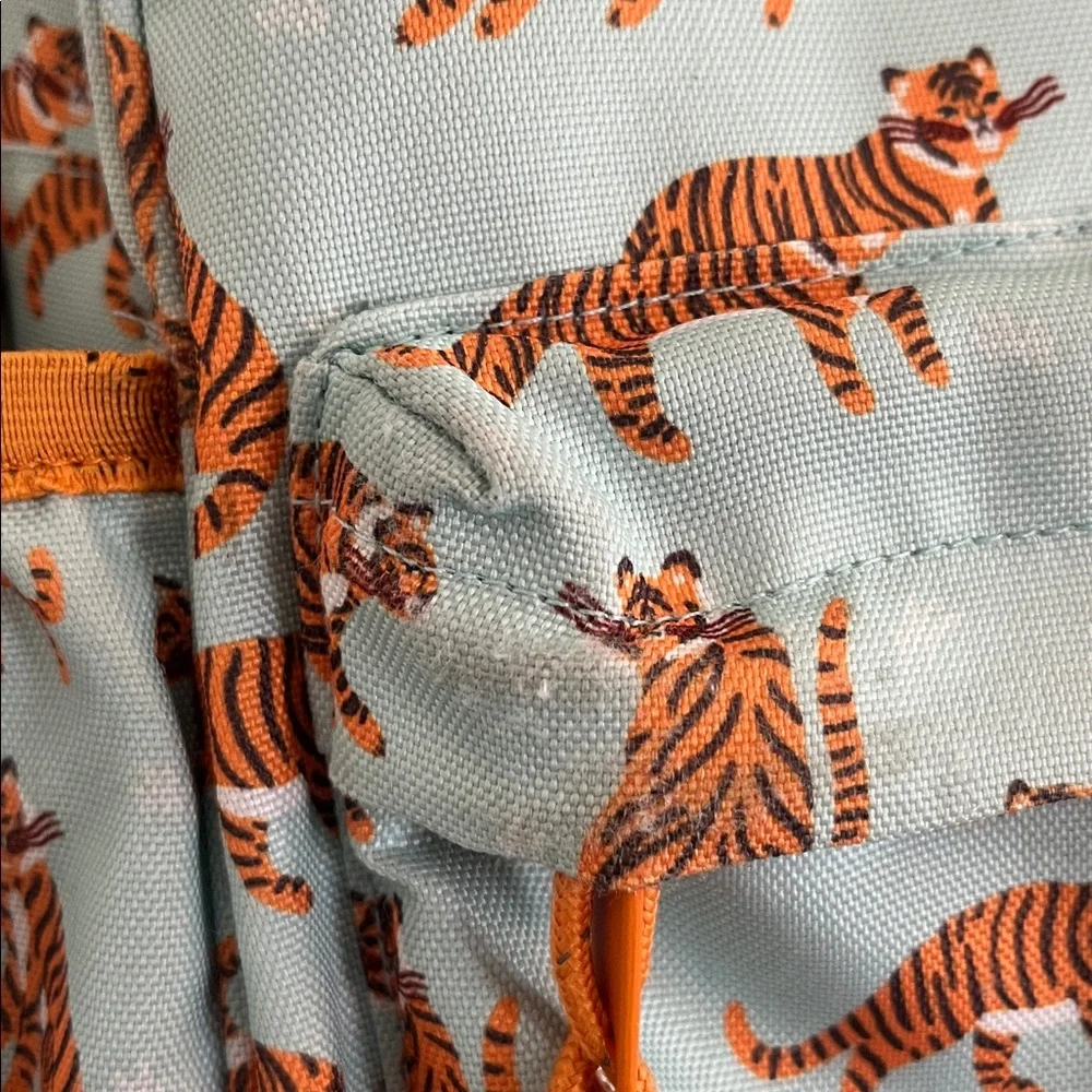 Crate & Kids Tiger Print Backpack - Turquoise and Orange - Picture 7 of 9
